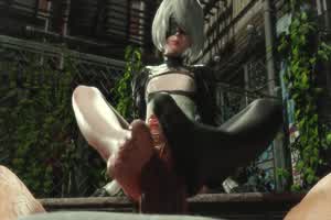 Nier 超美巨臀2b小姐姐 人造人长这么美人类看是要灭种了  背景图片